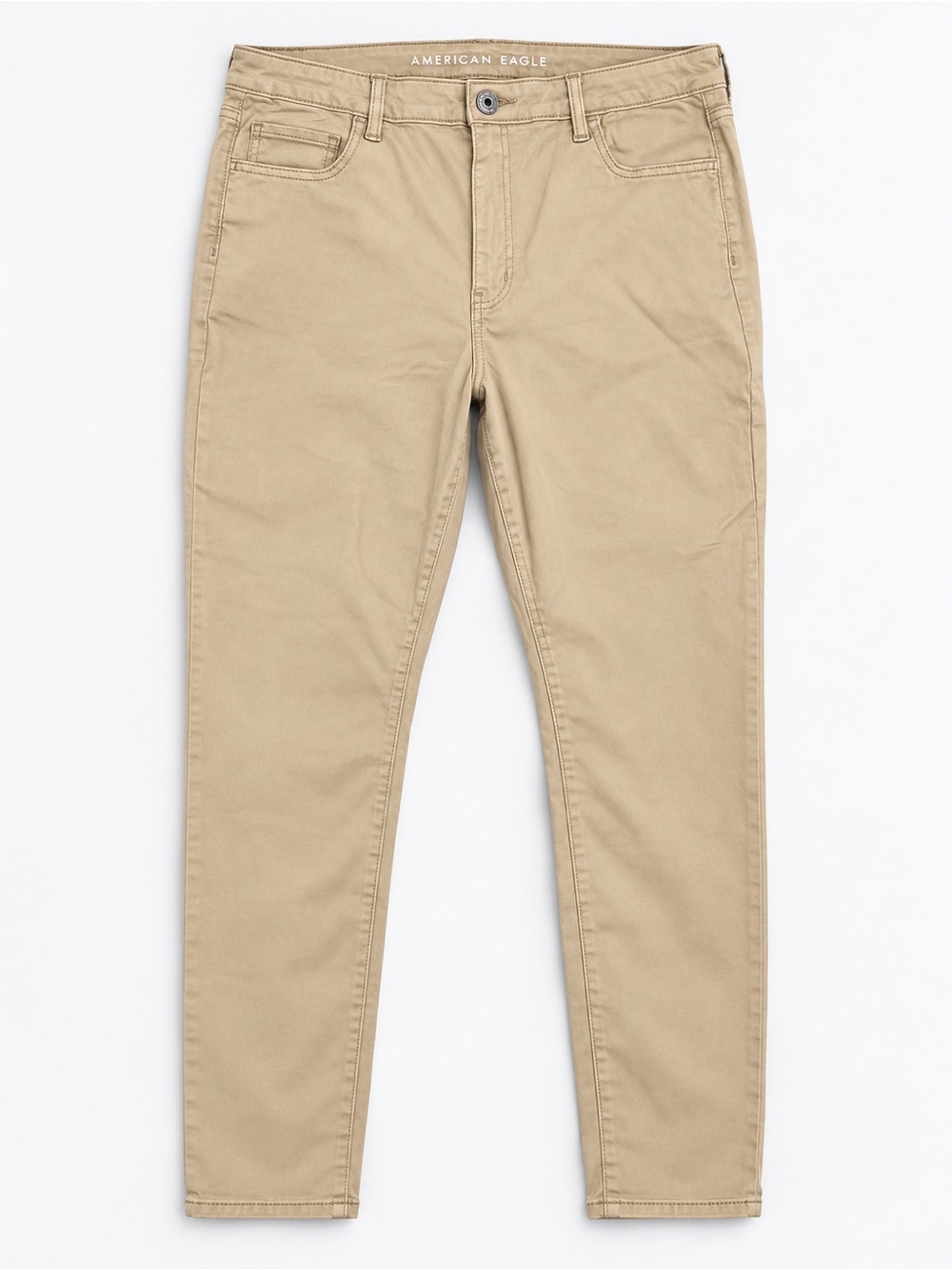 American Eagle High-Rise Jegging Pants Khaki Tan Size 16 Short Stretch